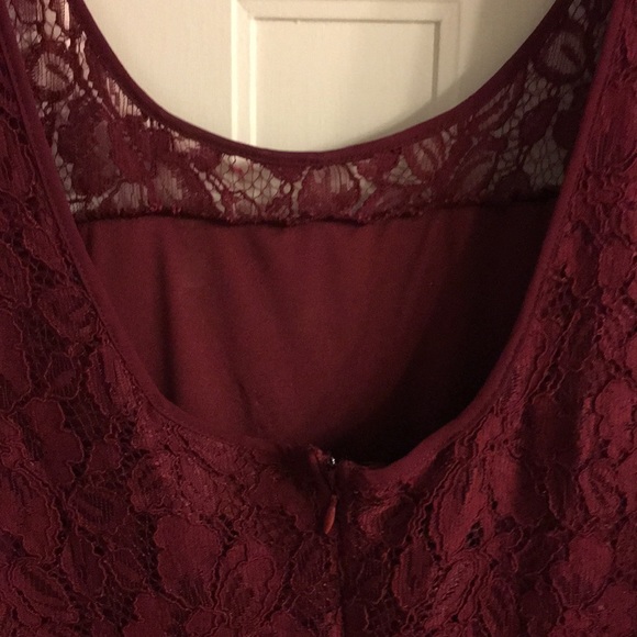 22W Lane Bryant Fit and Flare Lace Illusion Dress with High-Low Hemline - Picture 10 of 17